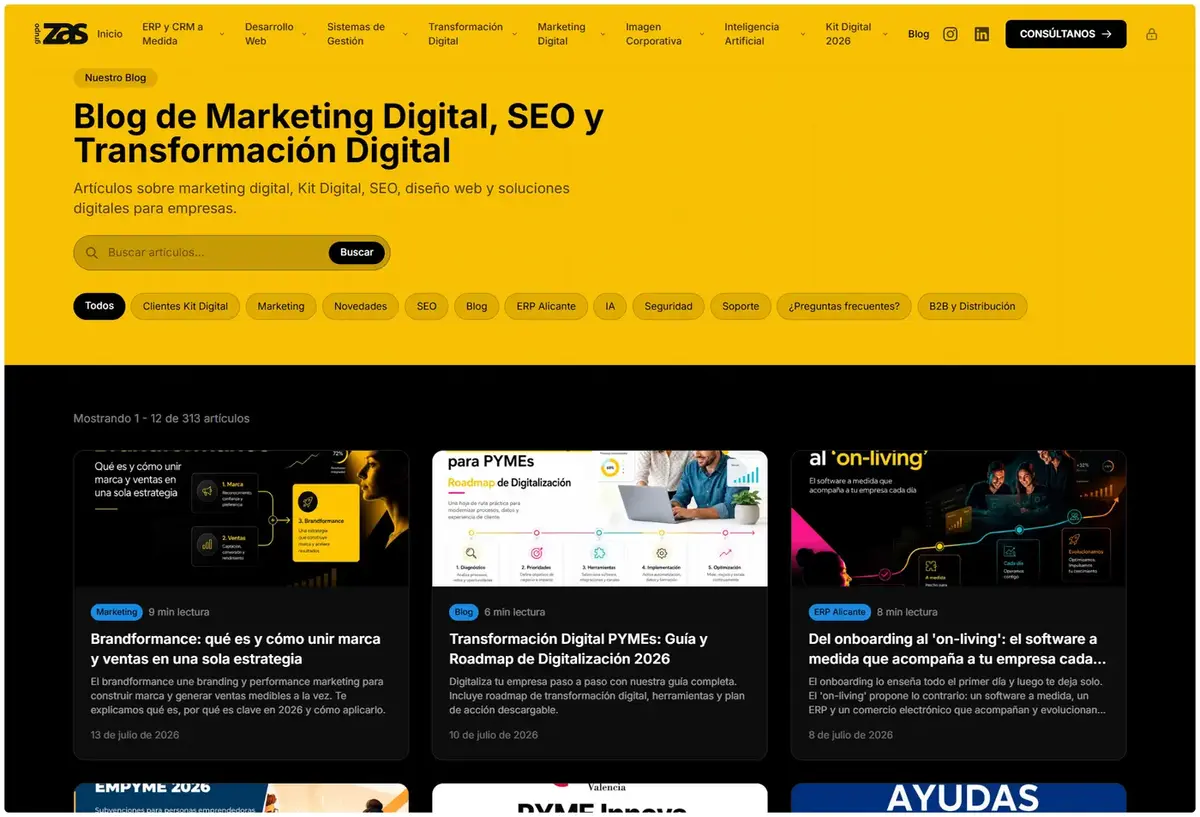 Blog de marketing digital y SEO de Grupo ZAS